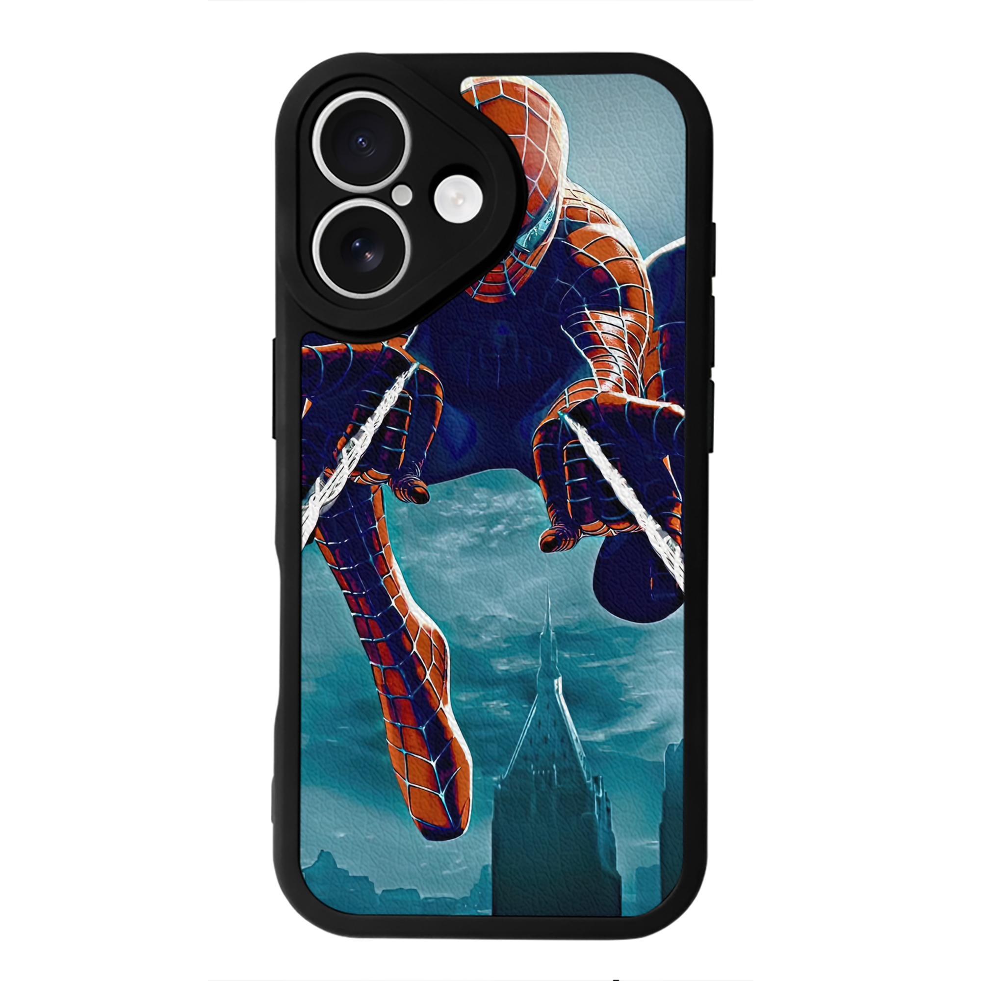 Spider Man スパイダーマン 【iPhone 16シリーズ対応】シリコンスマホケース（レザー調） 材質：シリコン